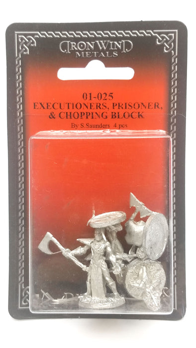 Ral Partha 2 Executioners, Prisoner, and Chopping Block #01-025 Unpainted Metal