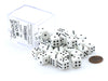 Case of 36 Deluxe Opaque Small 12mm Round Edge Dice - White with Black Pips