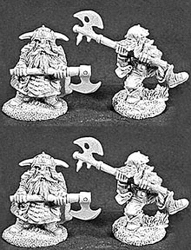 Reaper Miniatures Unpainted Dwarves w/ 2H Axes 4P #06043 Dark Heaven Army Pack