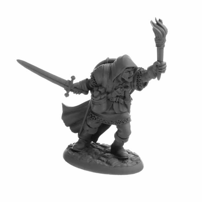 Dungeon Dwellers Derrell Brumby, Human Fighter #07067 Bones USA Unpainted Plastic Figure