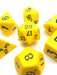 Jumbo Polyhedral 7-Die Dice Set 23mm-29mm-Yellow with Black Numbers