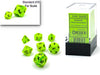 Polyhedral Mini 7-Die Set, Vortex - Bright Green with Black Numbers