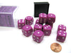 Opaque 16mm D6 Chessex Dice Block (12 Die) - Light Purple with White Pips