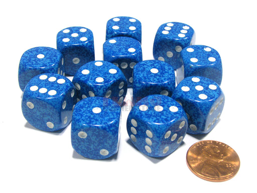 Speckled 16mm D6 Chessex Dice Block (12 Dice) - Water