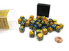 Gemini 12mm D6 Chessex Dice Block (36 Die) - Masquerade-Yellow with White Pips