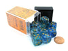 Nebula 16mm D6 Dice Block (12 Dice) - Oceanic with Gold Pips