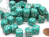 Marble 12mm D6 Chessex Dice Block (36 Dice) - Oxi-Copper with White Pips