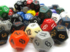 Bag of 50 Assorted Loose Opaque Polyhedral 18mm D12 Dice