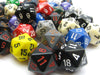 Bag of 50 Assorted Loose Opaque Polyhedral 19mm D20 Dice