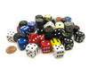 Bag of 50 Assorted Loose Opaque 16mm D6 Dice