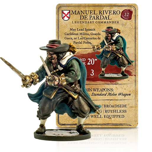 Blood & Plunder: Legendary Figures Manuel Rivero de Pardal Unpainted Metal Model