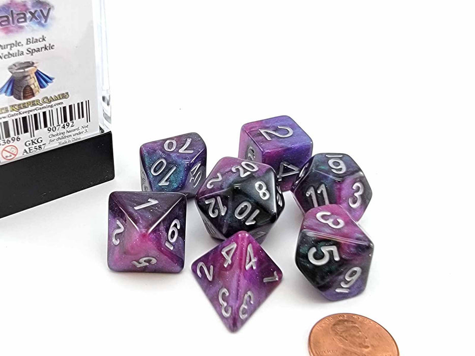 Aether Dice 7 Piece Polyhedral DnD Dice Set - Galaxy