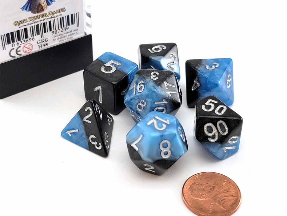 Halfsies Dice 7 Piece Polyhedral DnD Dice Set - Bat