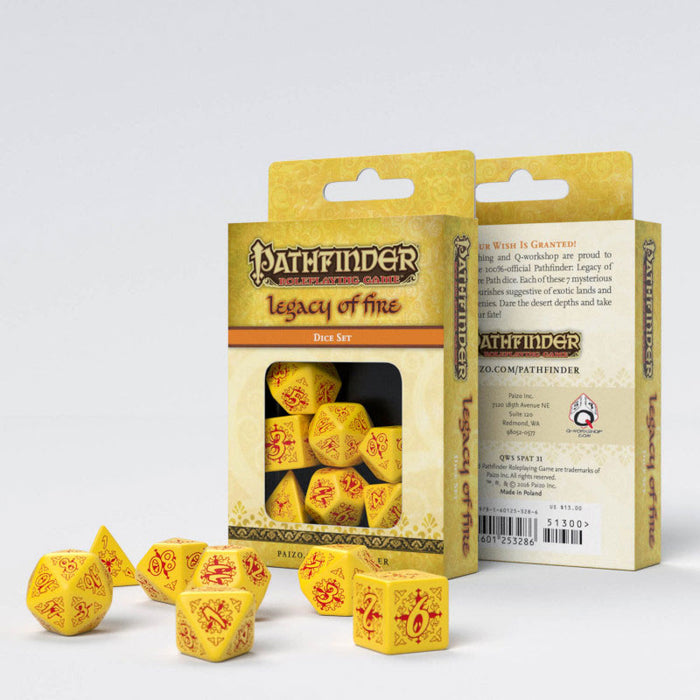 Q-Workshop Pathfinder Legacy of Fire Dice Set (7 Piece Set)