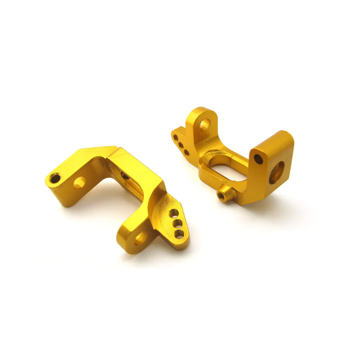 102010 Gold Aluminum Front C Hub Mount 2 Pieces for 1/10 Scale RC Buggy Truck