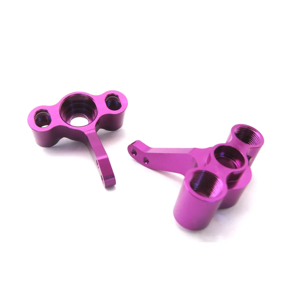 122011 Purple Aluminum Front Steering Knuckle 2 Pieces for 1/10 Scale RC Truck