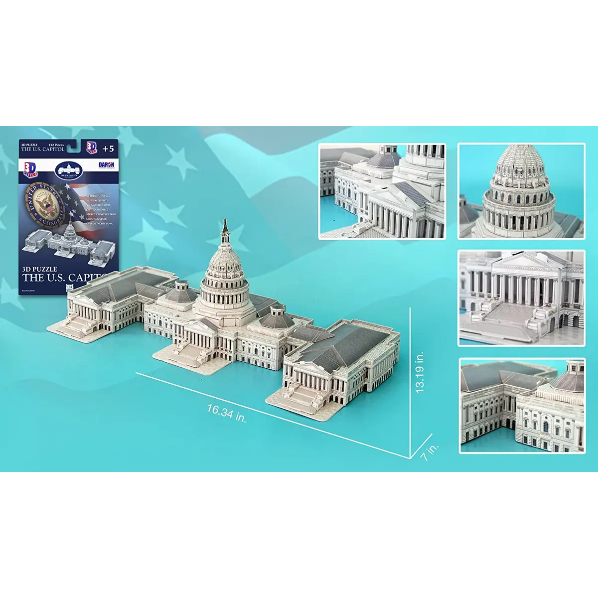 132 Piece 3D Puzzle Model Kit - US Capitol Building