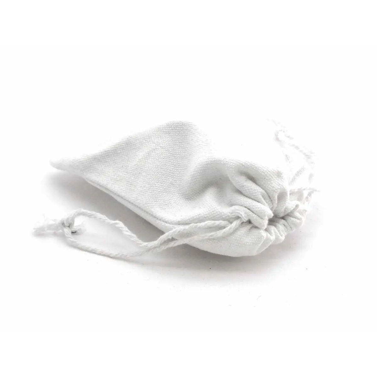 3.5" x 5" High Quality Solid Color Gaming Pouch Dice Bag - White