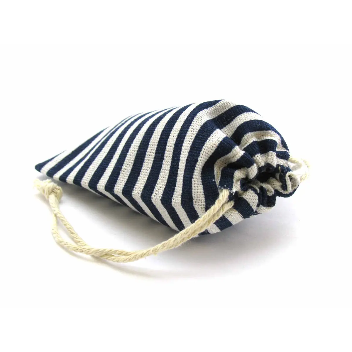 3.5" x 5" Striped Gaming Pouch with Drawstring Closure Dice Bag - Blue and White