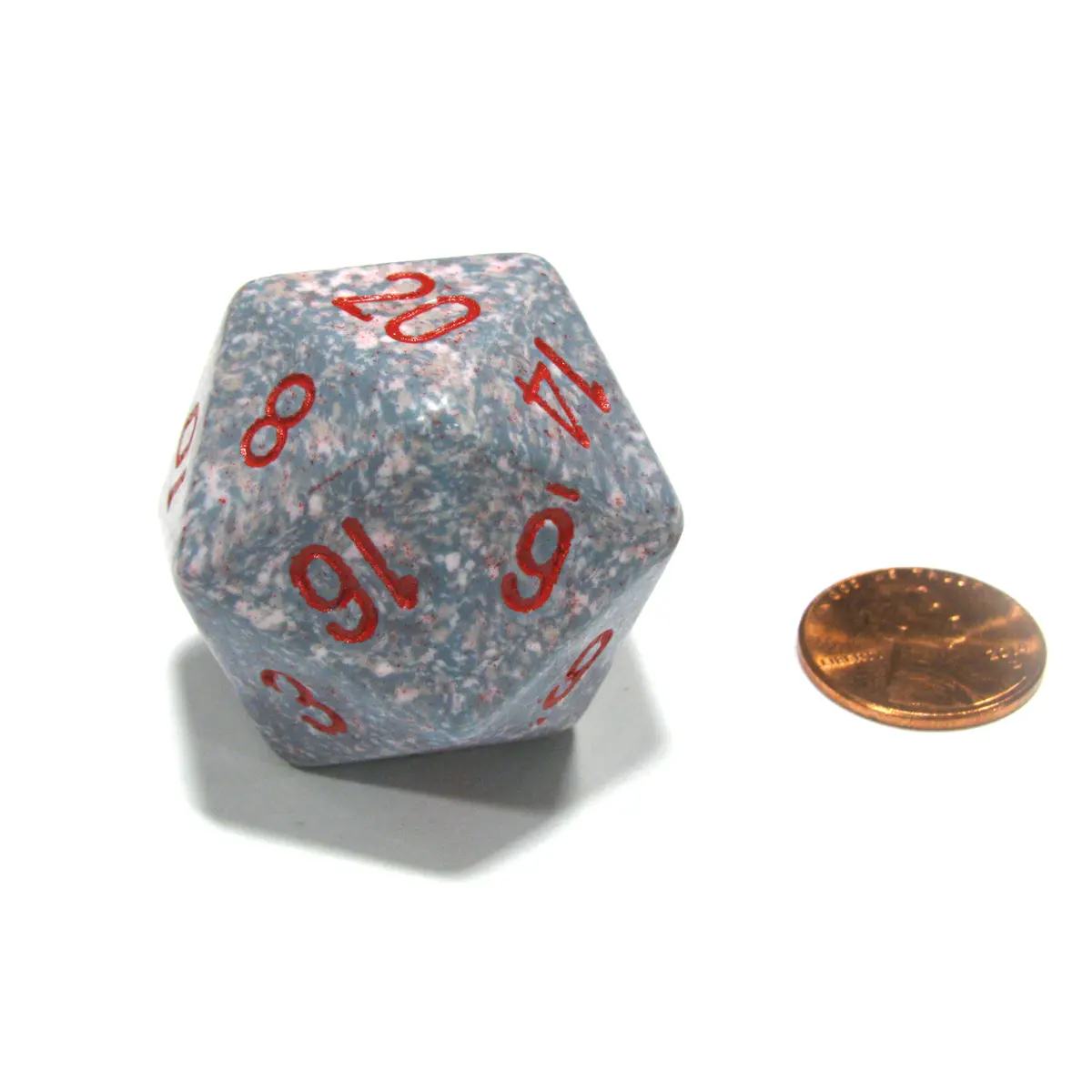 34mm Large 20-Sided D20 Speckled Chessex Dice, 1 Die - Air