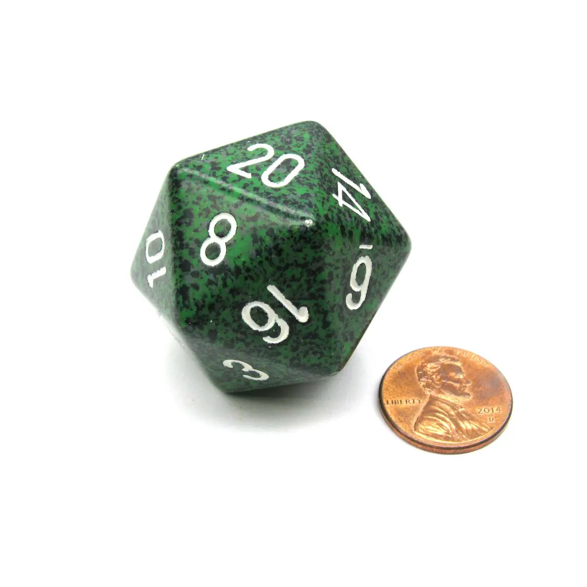 34mm Large 20-Sided D20 Speckled Chessex Dice, 1 Die - Recon