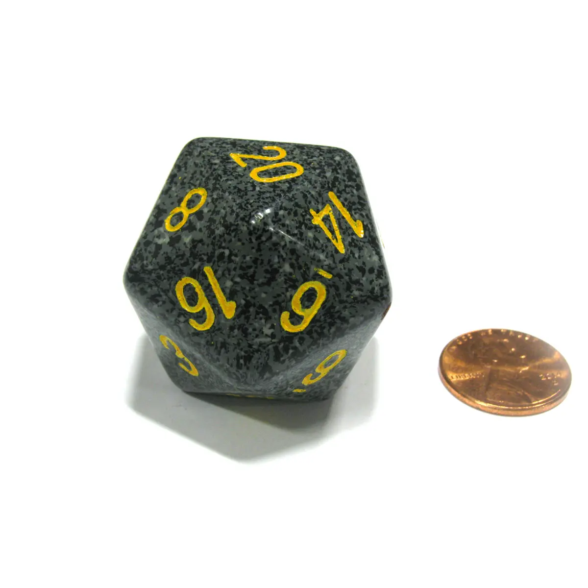 34mm Large 20-Sided D20 Speckled Chessex Dice, 1 Die - Urban Camo