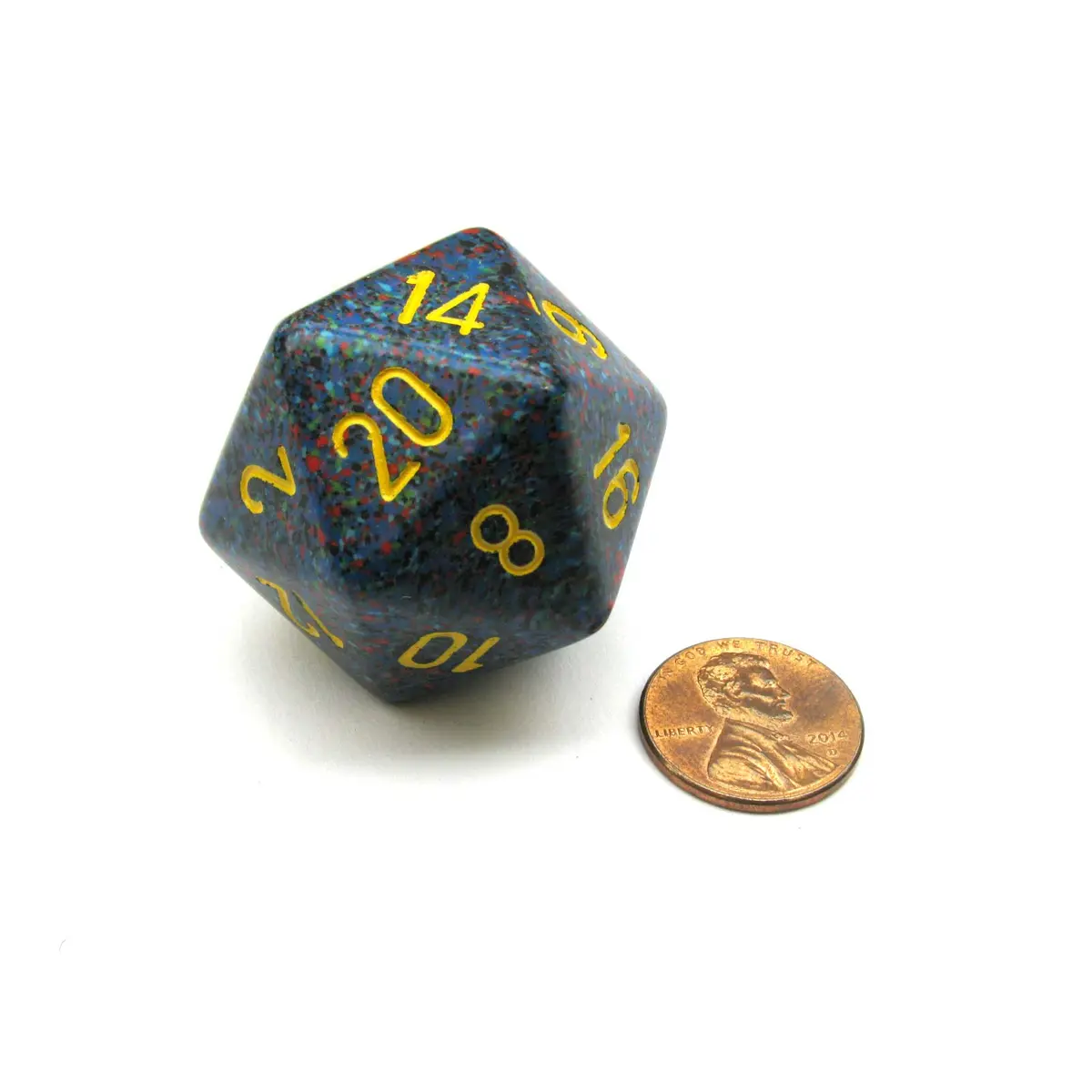 34mm Large D20 Speckled Chessex Dice, 1 Die - Twilight