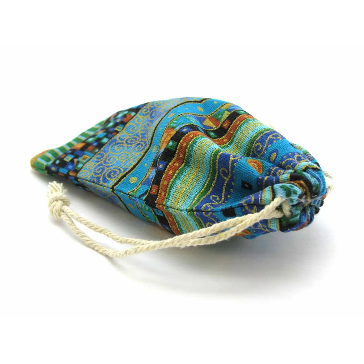 4" x 6" Geometric, Abstract Gaming Pouch Dice Bag - Blue
