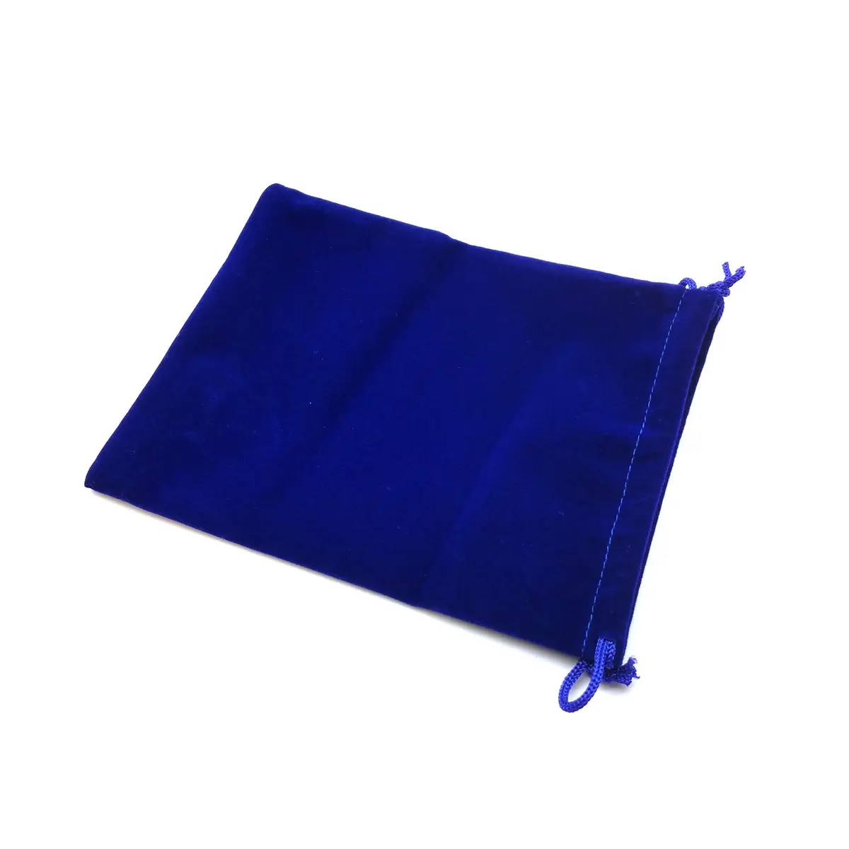 6" x 8" Soft Velvet Drawstring Gaming Pouch Dice Bag - Blue