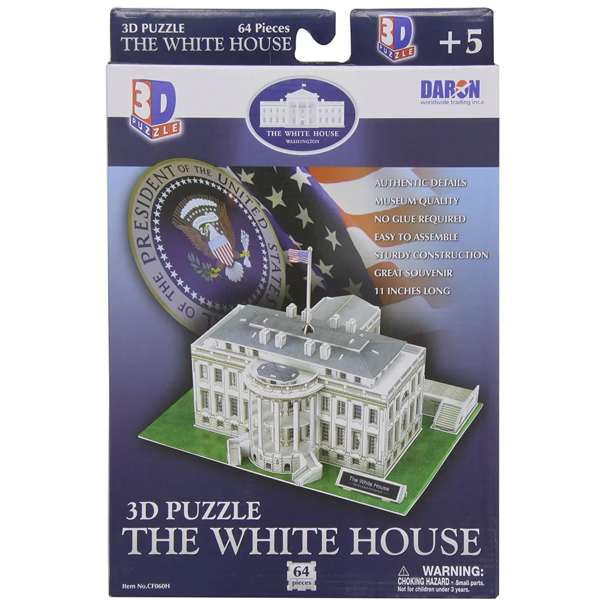 64 Piece 11" 3D Puzzle Model Kit - The White House