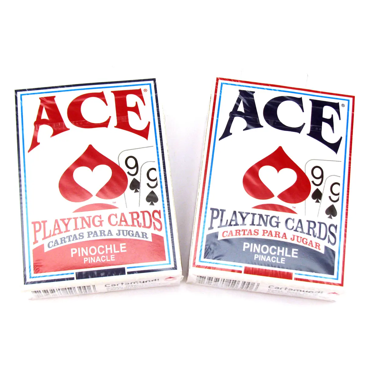 Ace Standard Size Pinochle Playing Cards - 1 Red Deck and 1 Blue Deck