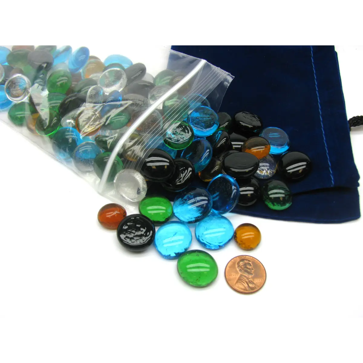 Bag of 100 Life Stones Game Markers - Assorted Colors with Storage Bag