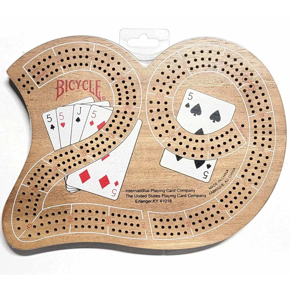 Bicycle 29 Cribbage Board with Pegs