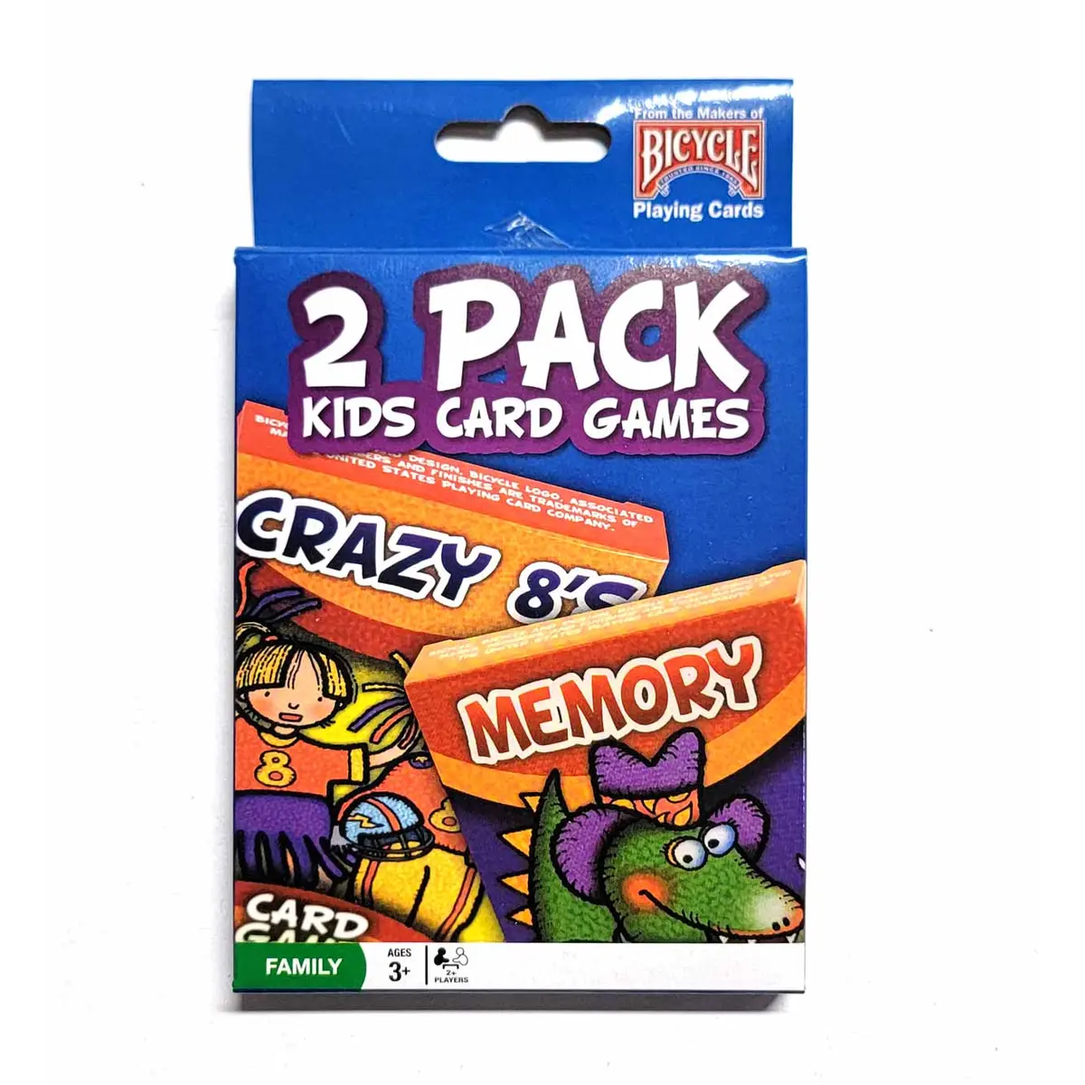 Bicycle Kids Games 2 Pack Playing Cards - Blue Pack with Crazy 8's and Memory