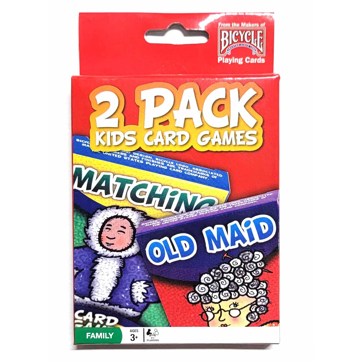 Bicycle Kids Games 2 Pack Playing Cards - Red Pack with Matching and Old Maid