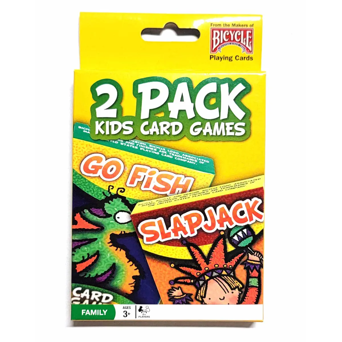 Bicycle Kids Games 2 Pack Playing Cards - Yellow Pack with Go Fish and Slapjack