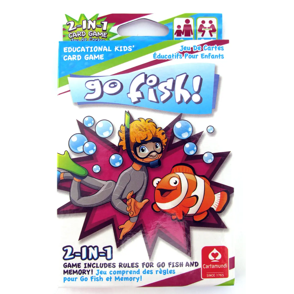 Cartamundi 2-In-1 Kids Jumbo Deck Card Game - Go Fish and Memory