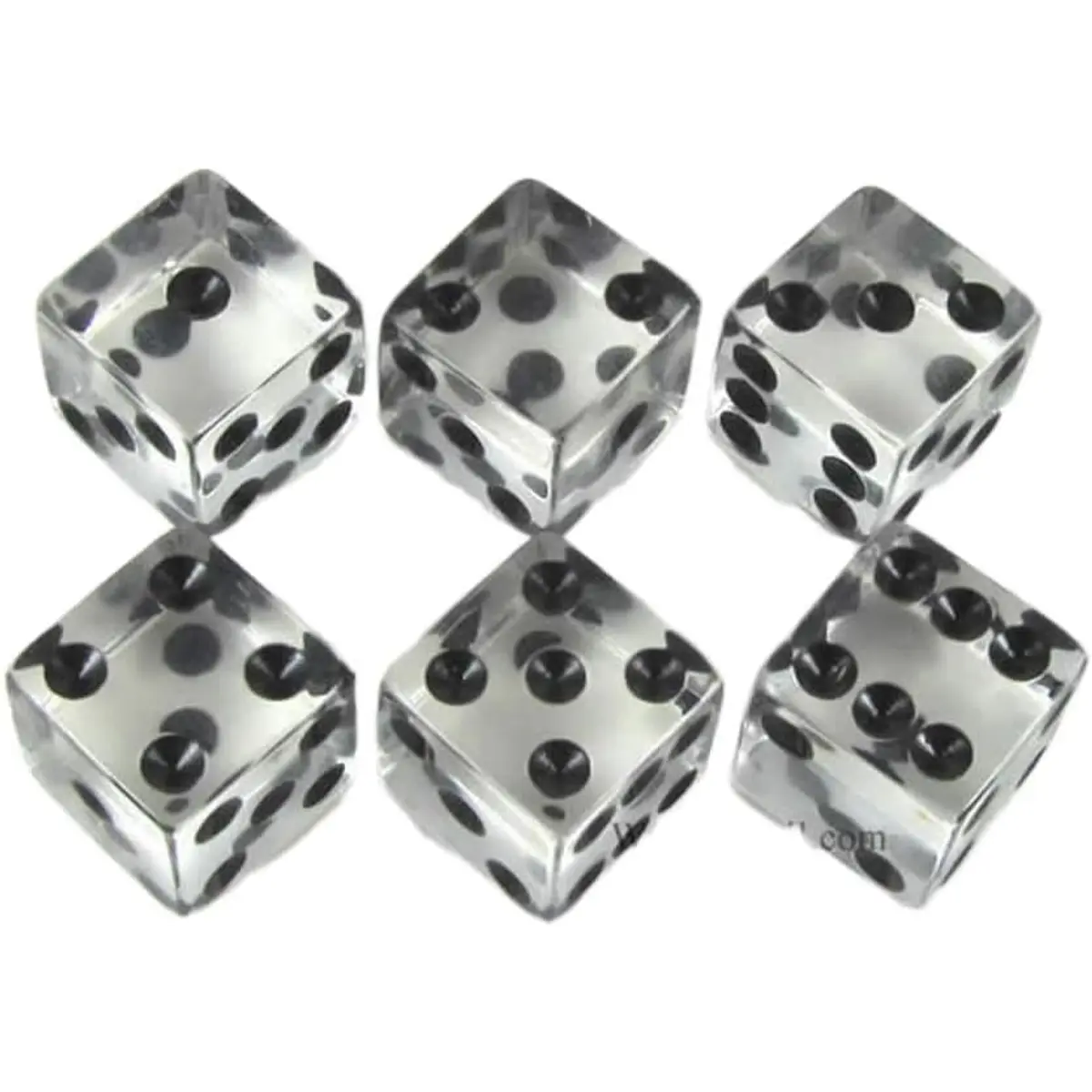 Clear Transparent Dice D6 16mm Set of 6 by Koplow Games