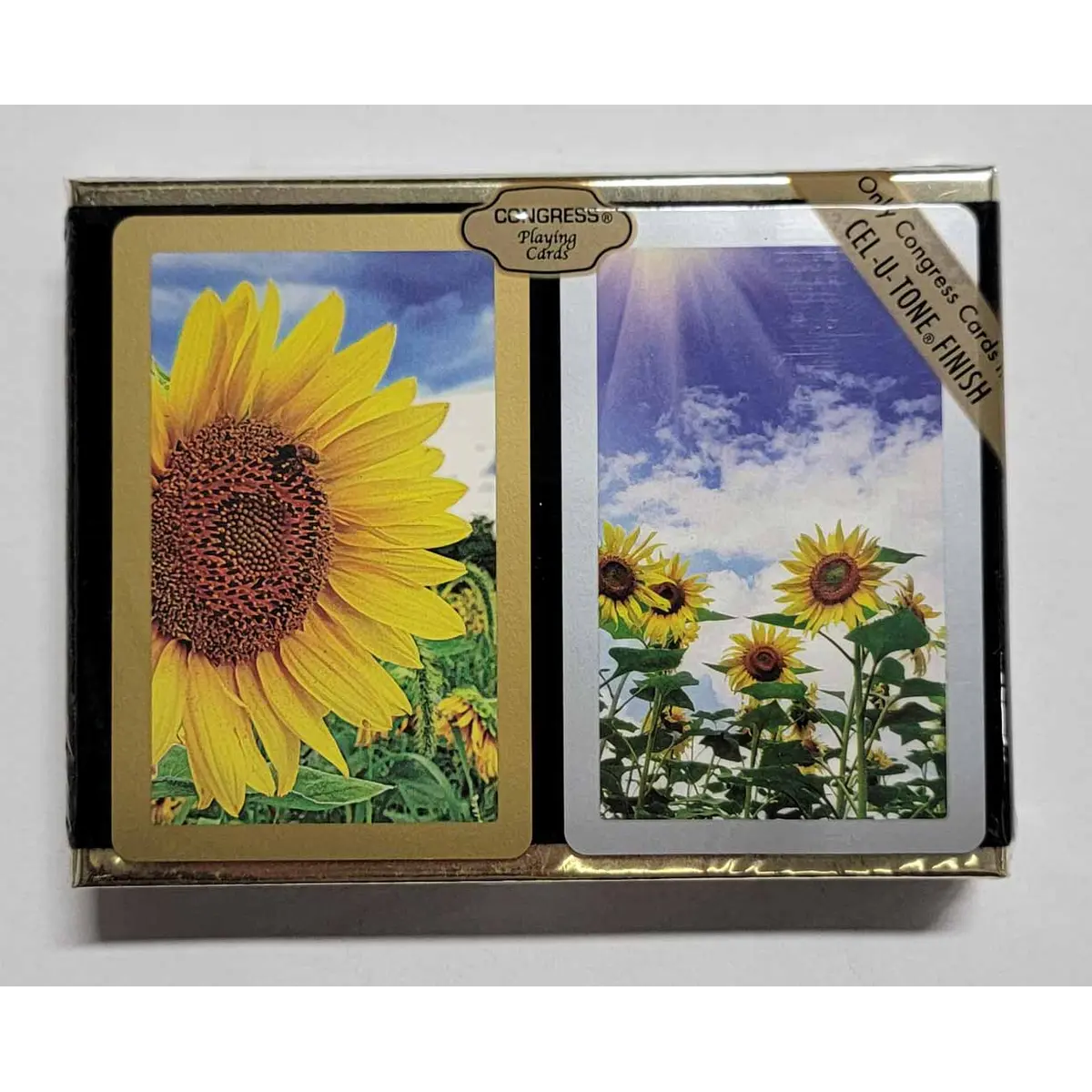 Congress Sunflowers Standard Index Bridge Playing Cards - 2 Deck Set