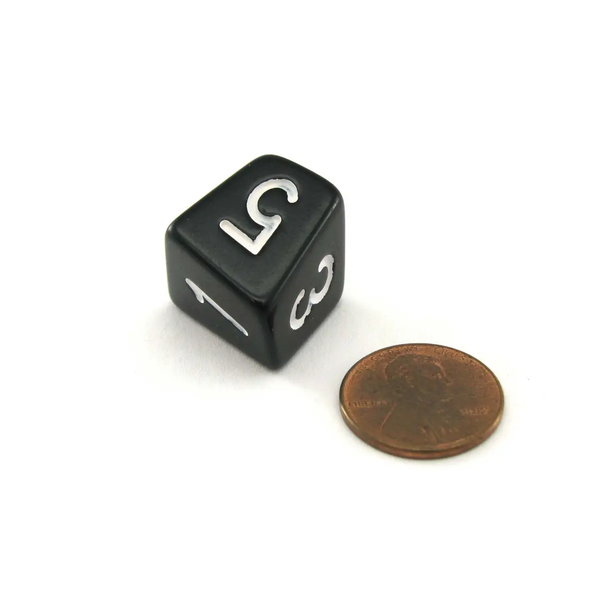 D6 Numeral Skew Dice, 1 Piece - Black