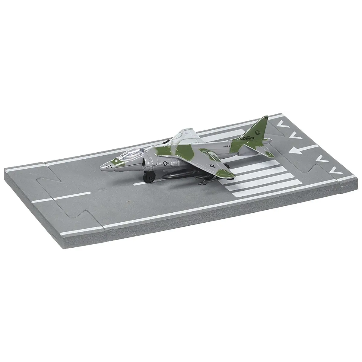Daron Runway24 Diecast Metal Toy with Runway Section - AV8b Green Camoflage