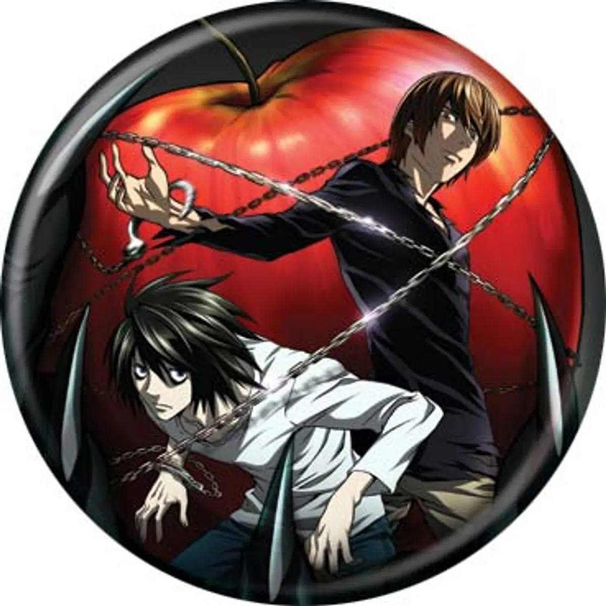 Death Note 1.25" Round Collectible Button - L and Light