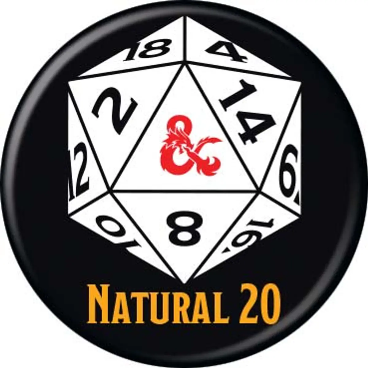 Dungeons & Dragons 1.25" Round Collectible Button - Natural 20
