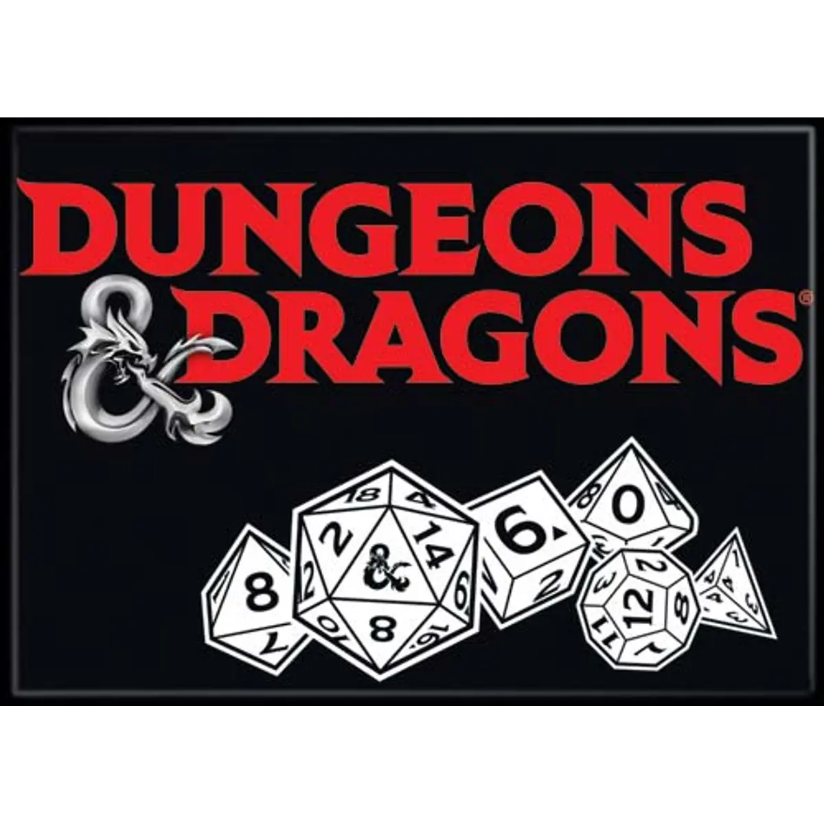 Dungeons & Dragons 3.5" x 2.5" Magnet - Dungeons & Dragons Logo with Dice