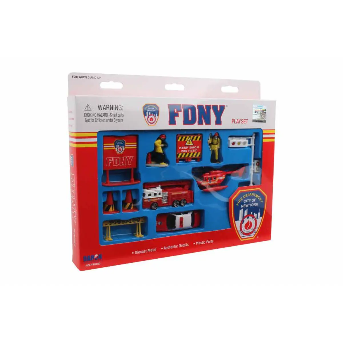 FDNY 12 Piece Playset with Vehicles, Signs, and Firefighters