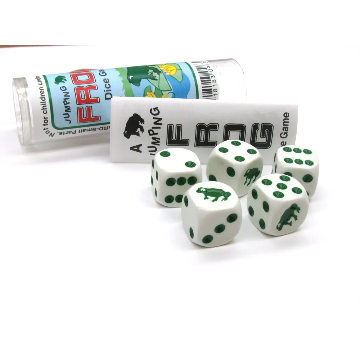 Frog Dice Game 5 Dice Set with Travel Tube and Instructions