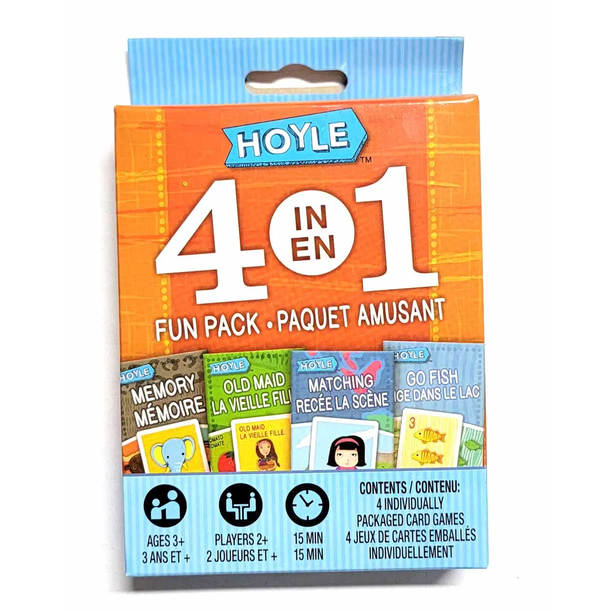 4-in-1 Bilingual (French English) Card Games-Memory, Old Maid, Go Fish, Matching