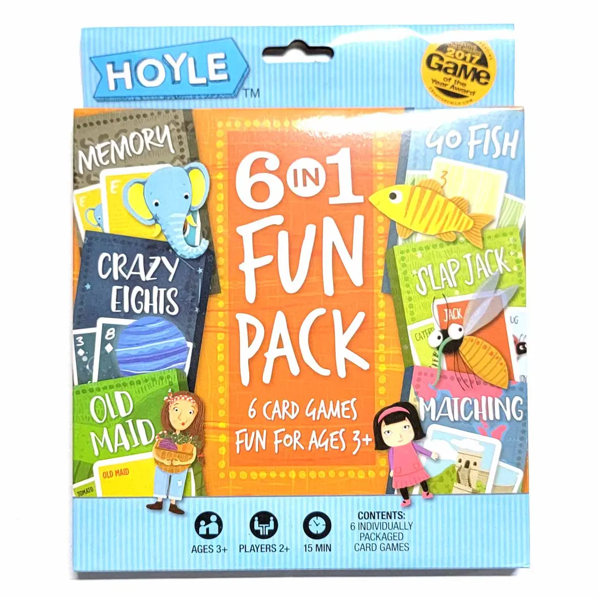 Hoyle 6 Pack Kid Card Game: Crazy 8s-Go Fish-Old Maid-Memory-Matching-Slapjack
