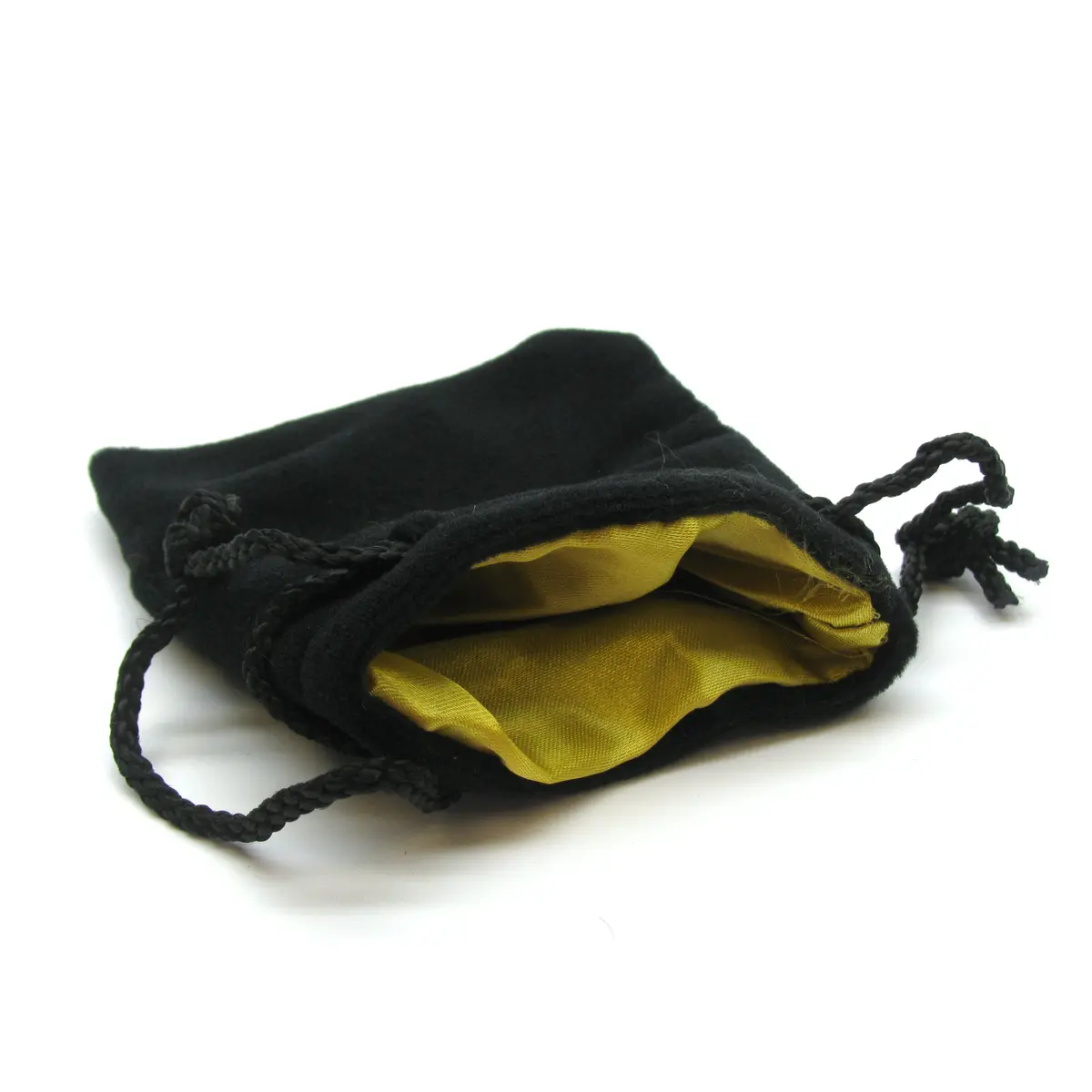 Koplow Games 3.75"x4" Black Velvet Dice Bag - Gold Lining