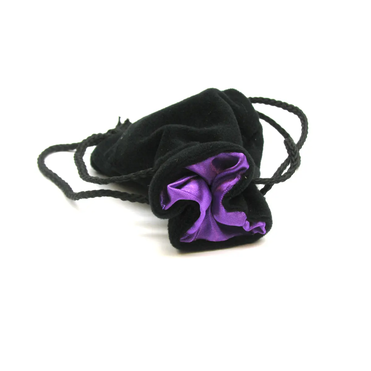 Koplow Games 3.75"x4" Black Velvet Dice Bag - Purple Lining